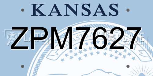 ZPM7627 Kansas License Plate