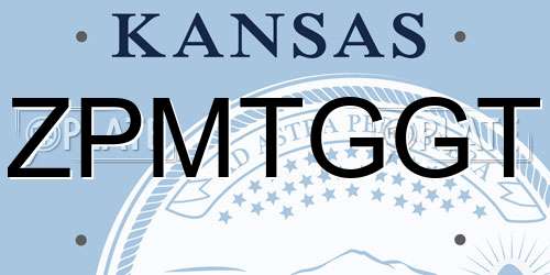 ZPMTGGT Kansas License Plate