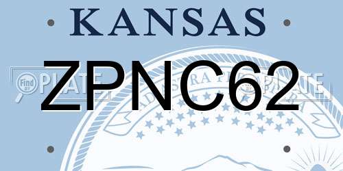ZPNC62 Kansas License Plate