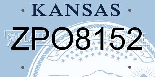 ZPO8152 Kansas License Plate