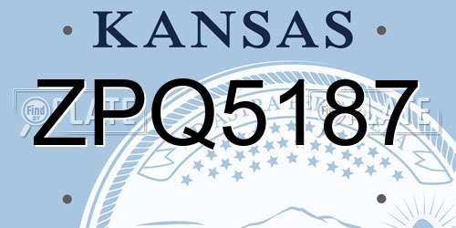 ZPQ5187 Kansas License Plate