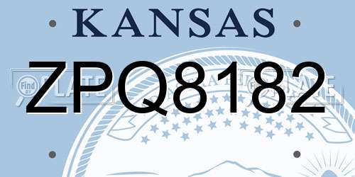 ZPQ8182 Kansas License Plate