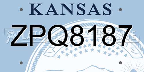ZPQ8187 Kansas License Plate