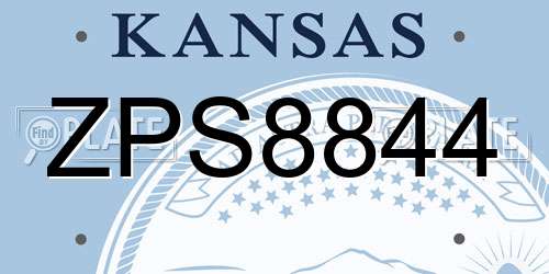 ZPS8844 Kansas License Plate