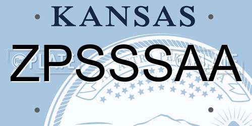 ZPSSSAA Kansas License Plate