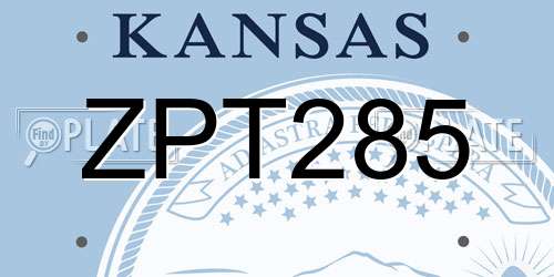 ZPT285 Kansas License Plate