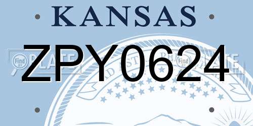 ZPY0624 Kansas License Plate