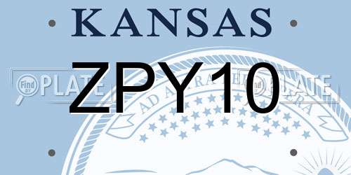 ZPY10 Kansas License Plate