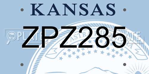 ZPZ285 Kansas License Plate