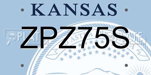 ZPZ75S Kansas License Plate