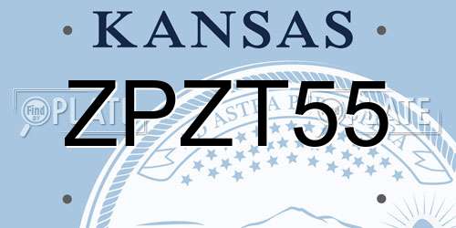 ZPZT55 Kansas License Plate