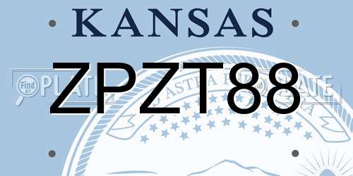ZPZT88 Kansas License Plate