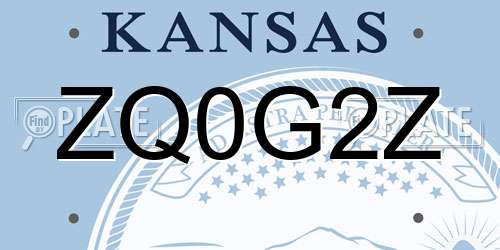 ZQ0G2Z Kansas License Plate