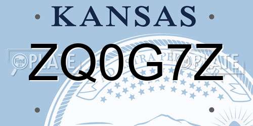 ZQ0G7Z Kansas License Plate