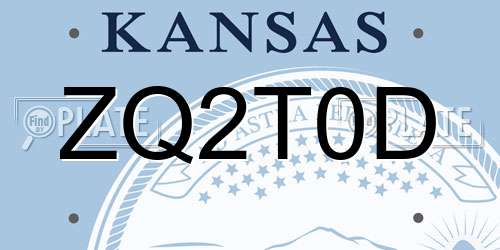 ZQ2T0D Kansas License Plate
