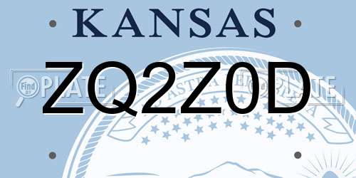 ZQ2Z0D Kansas License Plate