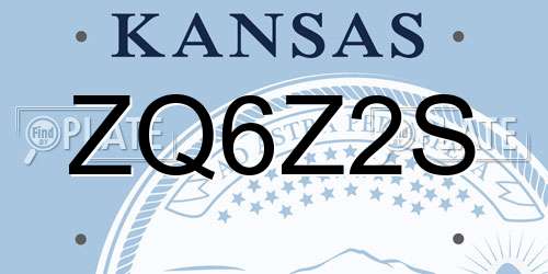 ZQ6Z2S Kansas License Plate