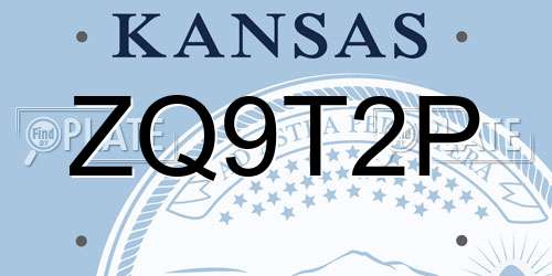 ZQ9T2P Kansas License Plate