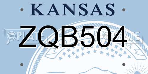 ZQB504 Kansas License Plate