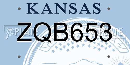 ZQB653 Kansas License Plate