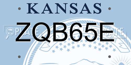 ZQB65E Kansas License Plate