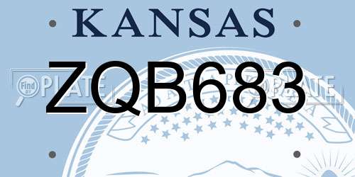 ZQB683 Kansas License Plate