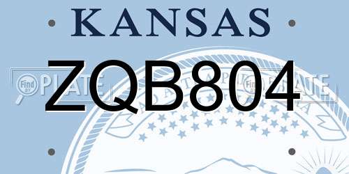 ZQB804 Kansas License Plate