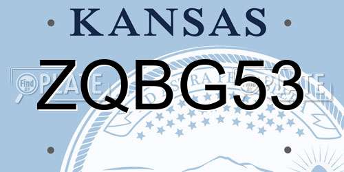 ZQBG53 Kansas License Plate