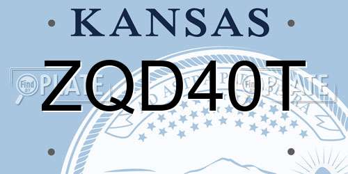 ZQD40T Kansas License Plate