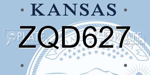 ZQD627 Kansas License Plate