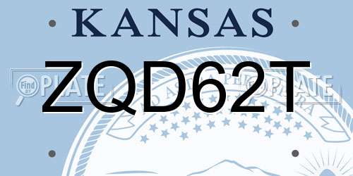 ZQD62T Kansas License Plate