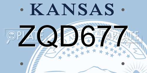 ZQD677 Kansas License Plate