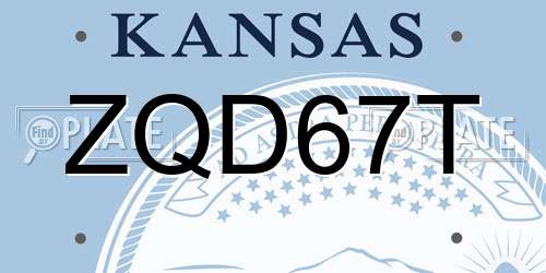 ZQD67T Kansas License Plate
