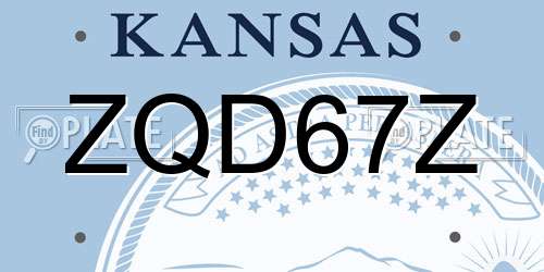 ZQD67Z Kansas License Plate