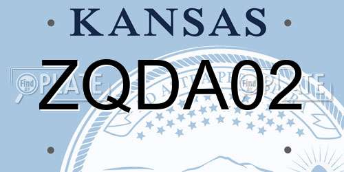 ZQDA02 Kansas License Plate
