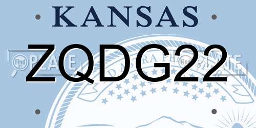 ZQDG22 Kansas License Plate