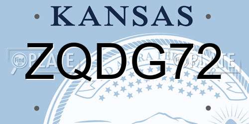 ZQDG72 Kansas License Plate