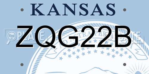 ZQG22B Kansas License Plate
