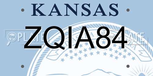 ZQIA84 Kansas License Plate