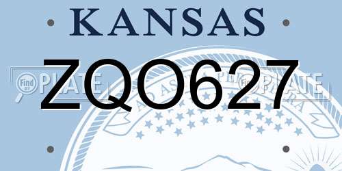ZQO627 Kansas License Plate