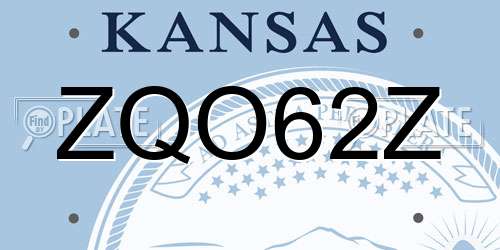 ZQO62Z Kansas License Plate