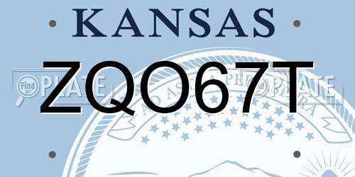 ZQO67T Kansas License Plate