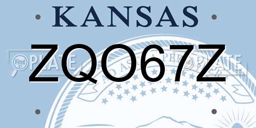 ZQO67Z Kansas License Plate