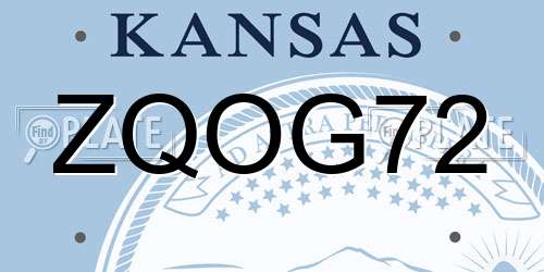 ZQOG72 Kansas License Plate