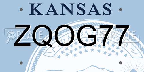 ZQOG77 Kansas License Plate