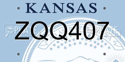 ZQQ407 Kansas License Plate