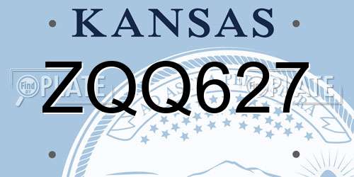 ZQQ627 Kansas License Plate