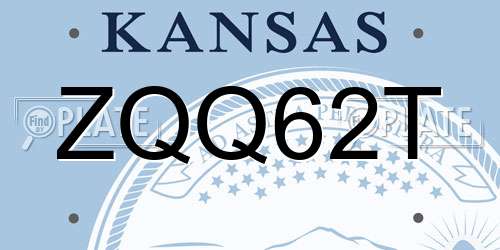 ZQQ62T Kansas License Plate