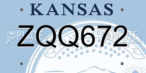 ZQQ672 Kansas License Plate