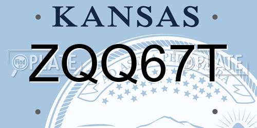 ZQQ67T Kansas License Plate